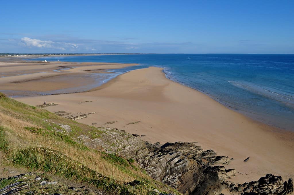 Plages de Carteret, estuaire de la Gerfleur, et plages de Barneville, Barneville-Carteret, Cotentin, Manche, Normandie, France.