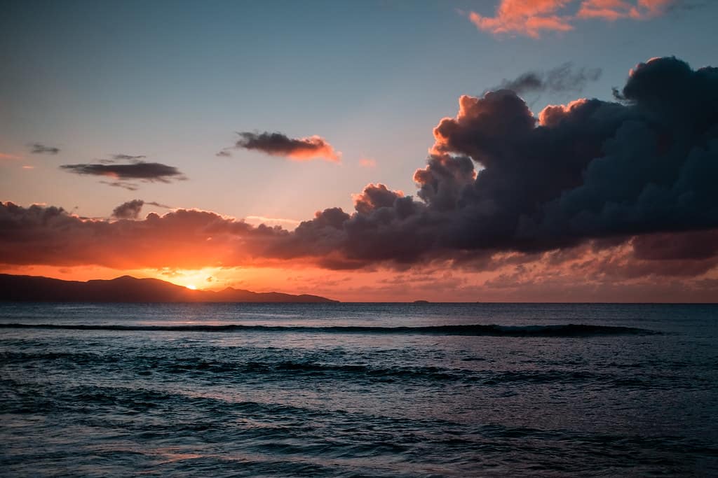 Coucher de soleil, Plage du Souffleur, Port-Louis, Grande Terre, Guadeloupe