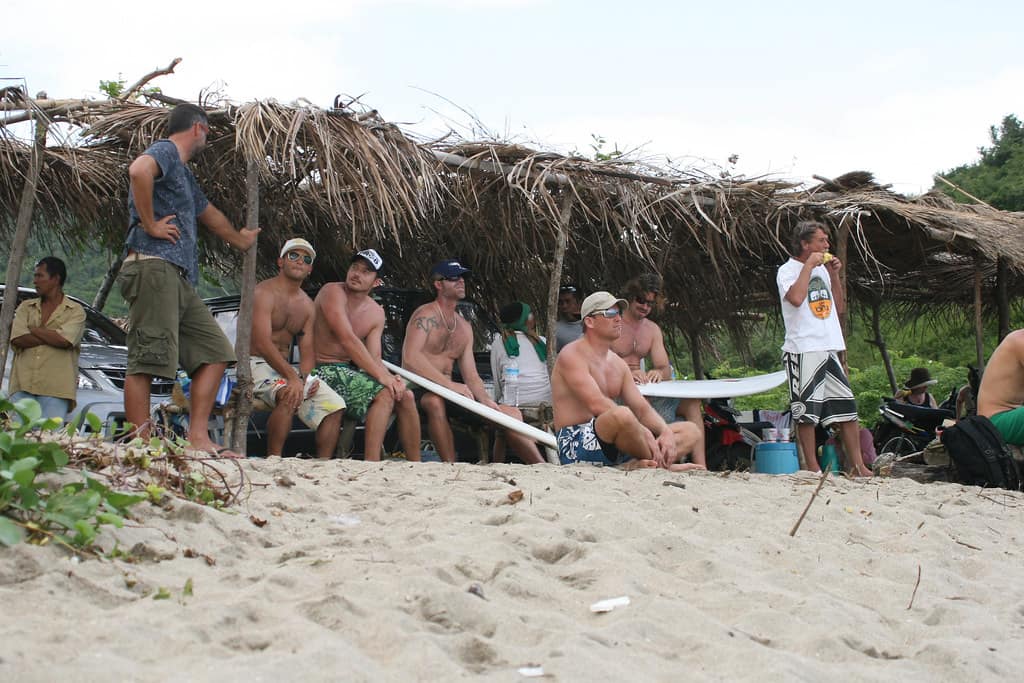 Waiting on the surf