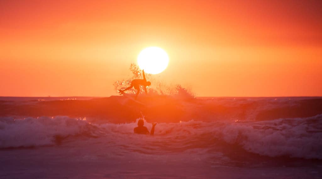 Surfer at Sunset on Playa Guiones - Costa Rica