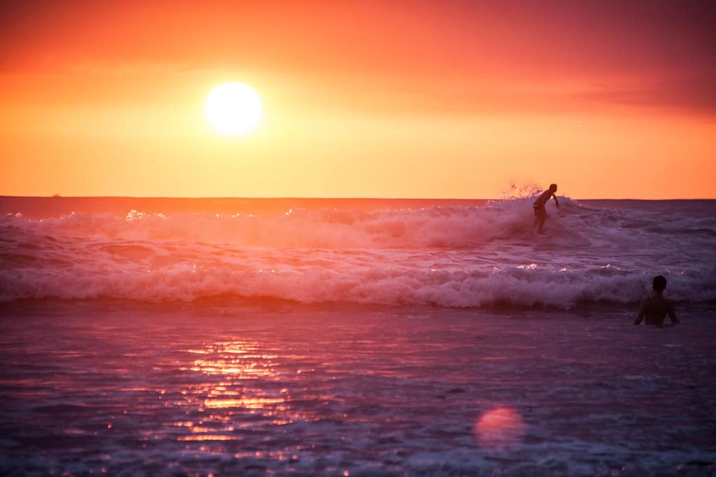Surfer at Sunset on Playa Guiones - Costa Rica