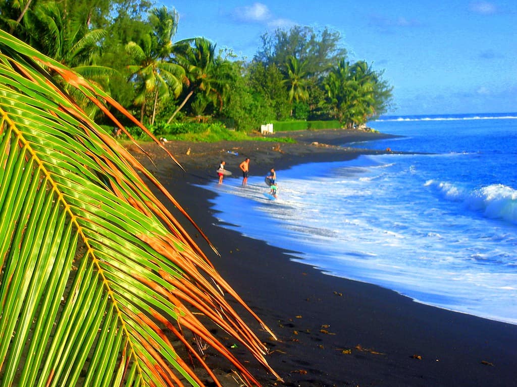 Papara Volcanic Beach, Tahiti