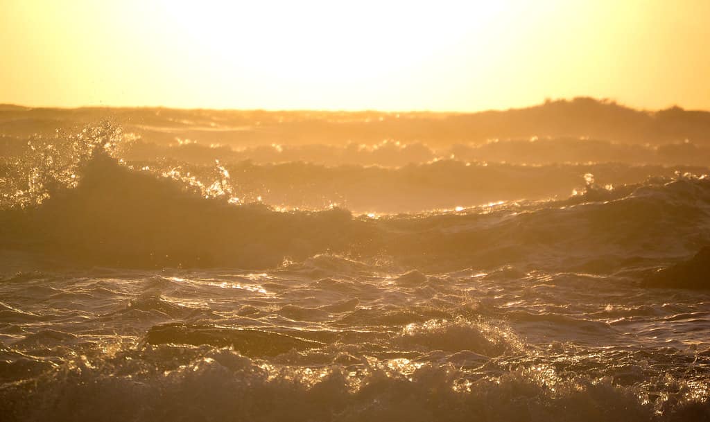 Waves At Sunset