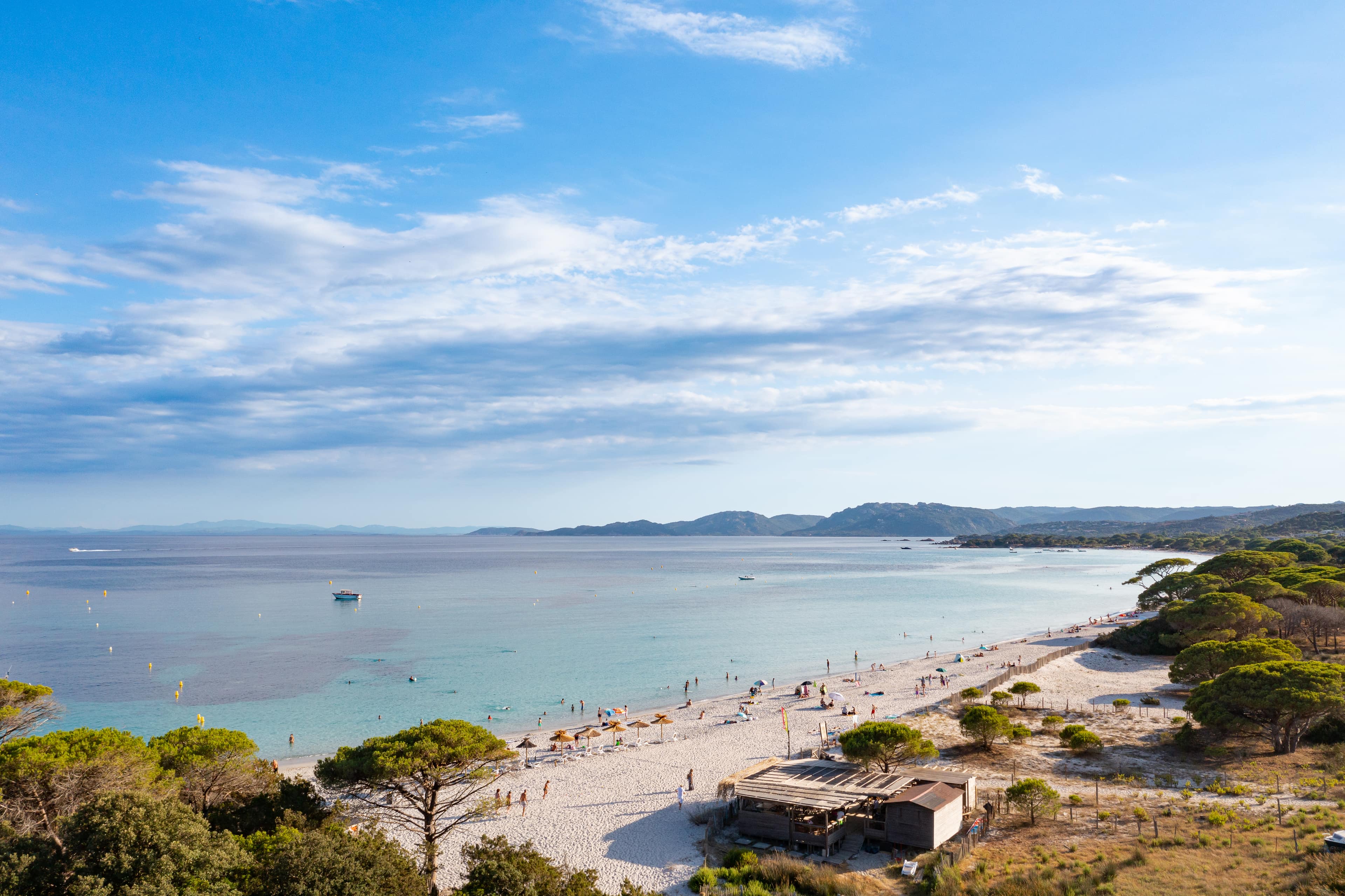Aerial view of the Tyrrhenian Sea at Palombaggia Beach, Corsica, France (52723806786)