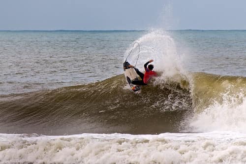 Dane Reynolds power turns on Supertubos, Peniche Portugal
